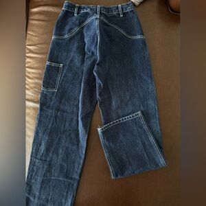 Men's Relaxed Fit Jeans in Dark Blue 100% cotton